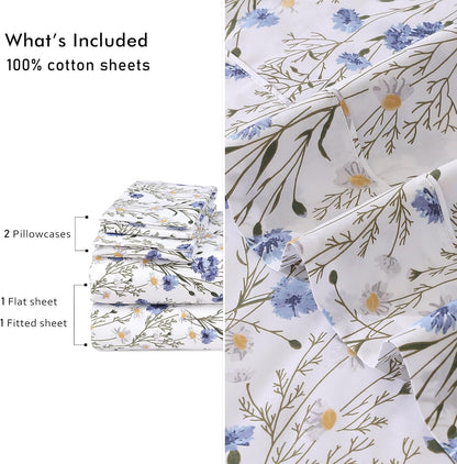 100% Cotton Sheets 4-Piece Set